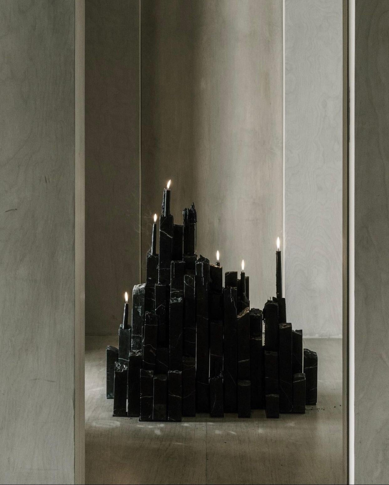 Ritus Dos Candelabra by Andres Monnier.
One of a Kind.
Dimensions: D 40 x W 90 x H 100 cm.
Materials: Black marble.

Designer's biography
Treko concrete is a Mexican studio based in Ensenada, that has as a purpose to create functional