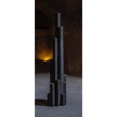 Ritus Dos Unique Candelabra & Censer in Carved Basalt Stone by Andres Monnier