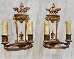 Ritz Directoire Bronze Wall Sconces, France