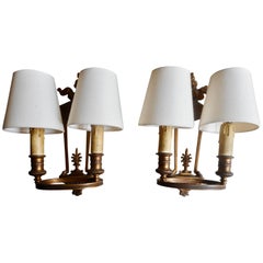 Ritz Directoire Bronze Wall Sconces, France