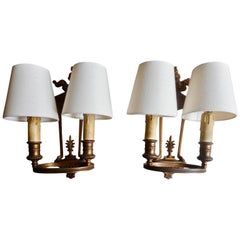 Ritz Directoire Bronze Wall Sconces, France