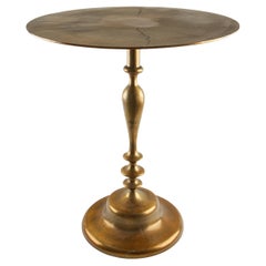 Ritz Hotel Paris Pedestal Table in Gilt Metal, circa 20th Century