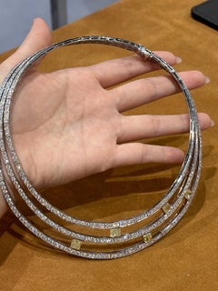 Girocollo con diamanti Ritz Jewelry London con diamanti gialli fantasia, circa 2000