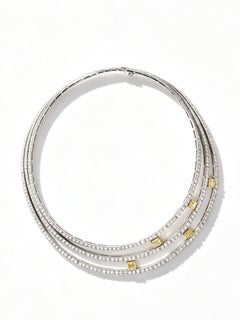 Ritz Jewelry London Diamond Choker with Fancy Yellow Diamonds, circa 2000
