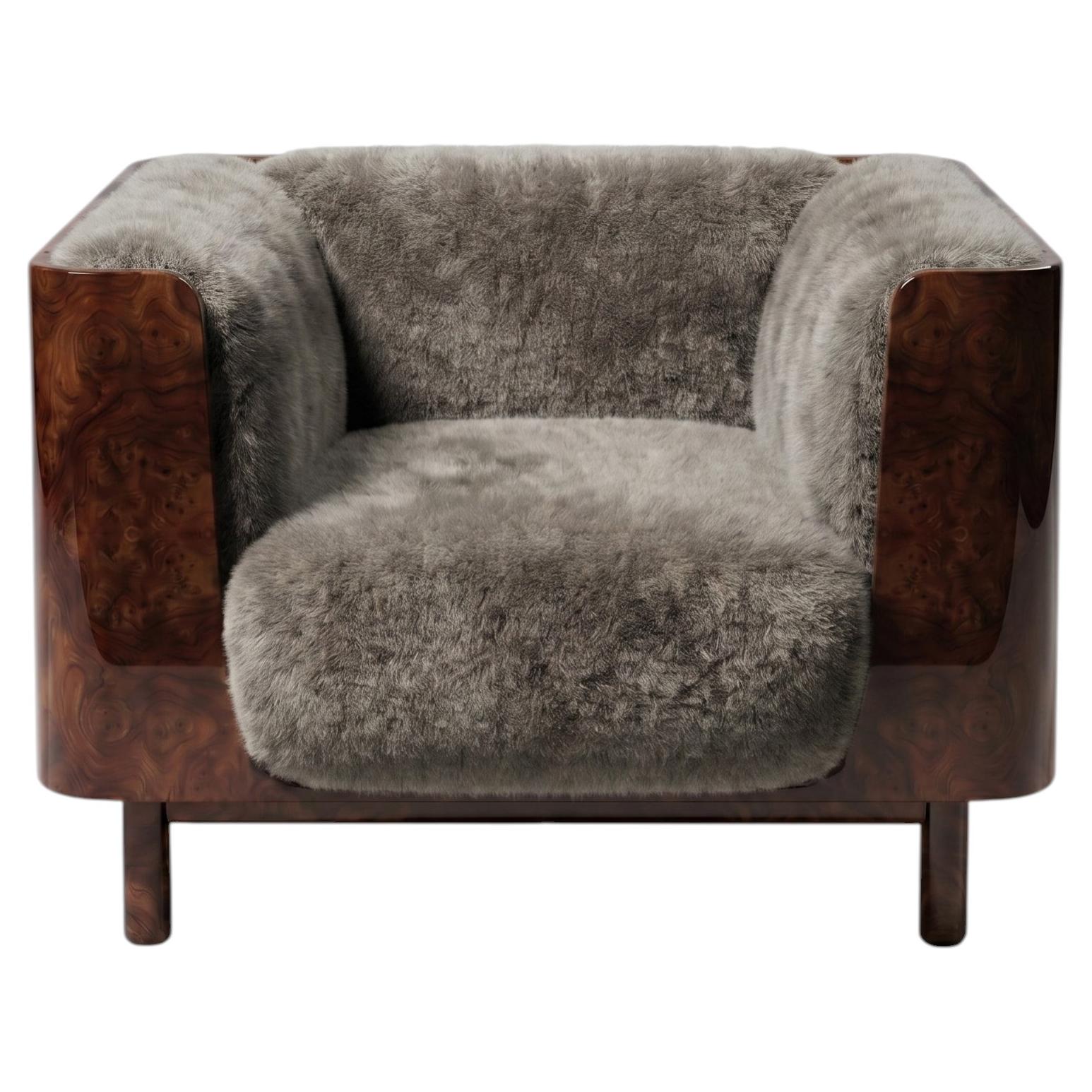 RITZ - Sculptural Burl Wood Lounge Chair