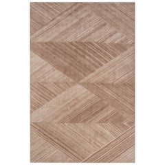 Ritzy Rhombus Geomatric Pink Tint 6x9 Ft Hand Tufted Rug For Living & Bed Room