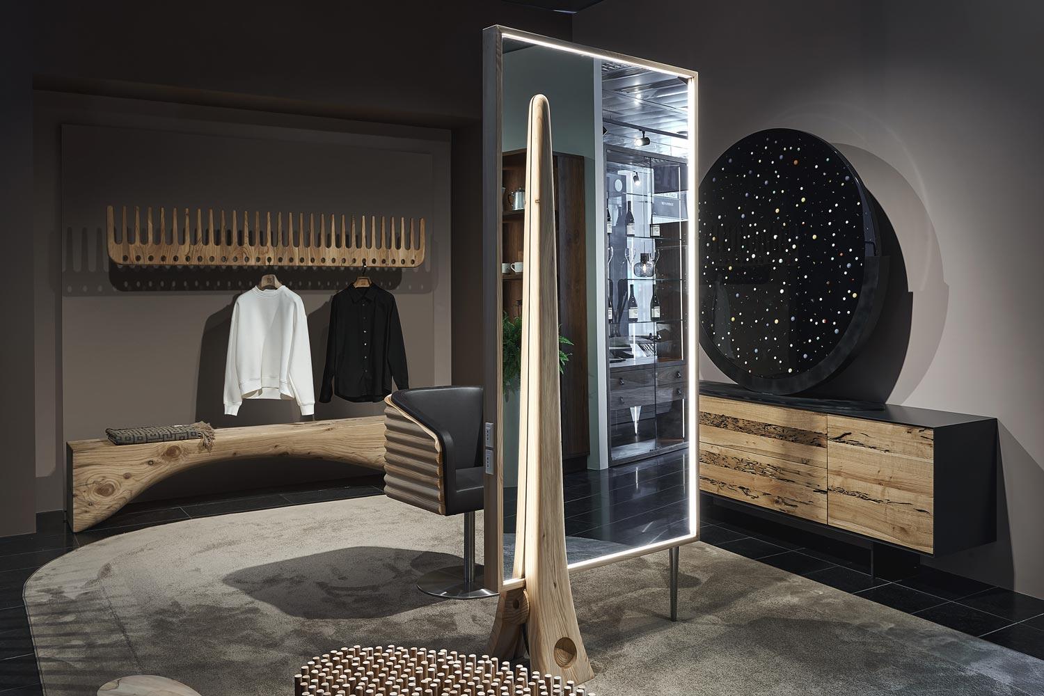 XXIe siècle et contemporain Miroir Bekkuccio Riva 1920 - Design by A.C. Design/One - Version recto-verso en vente