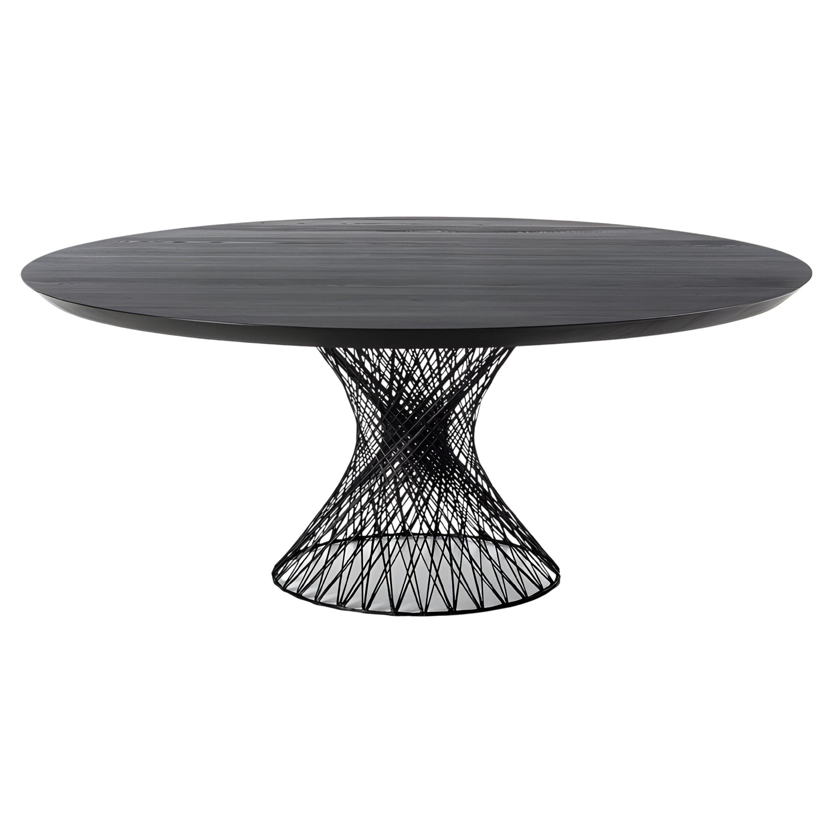 Riva 1920 Contemporary Dining Table, Black Oak Top 
Carbon Fiber Base en vente