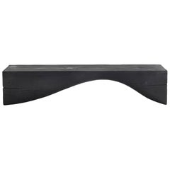 Riva 1920 Curve Volcano-Black Cedar Wood Bench by Brodie Neill