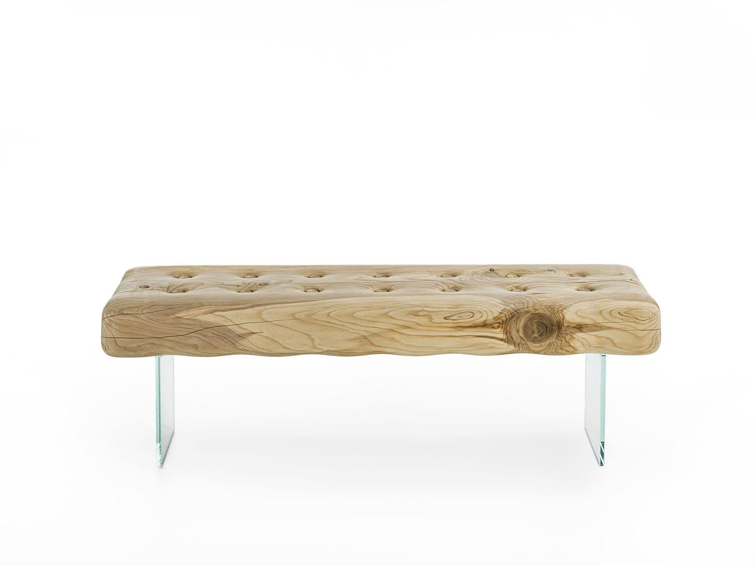 Italian Riva 1920 Giacinto Bench - Design by Studio AMeBE, W 130 cm (51.2 in) For Sale