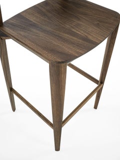 Riva 1920 Mia Bar Stool - Walnut Bar Stool by Authentic Design 104 cm 40.9 in