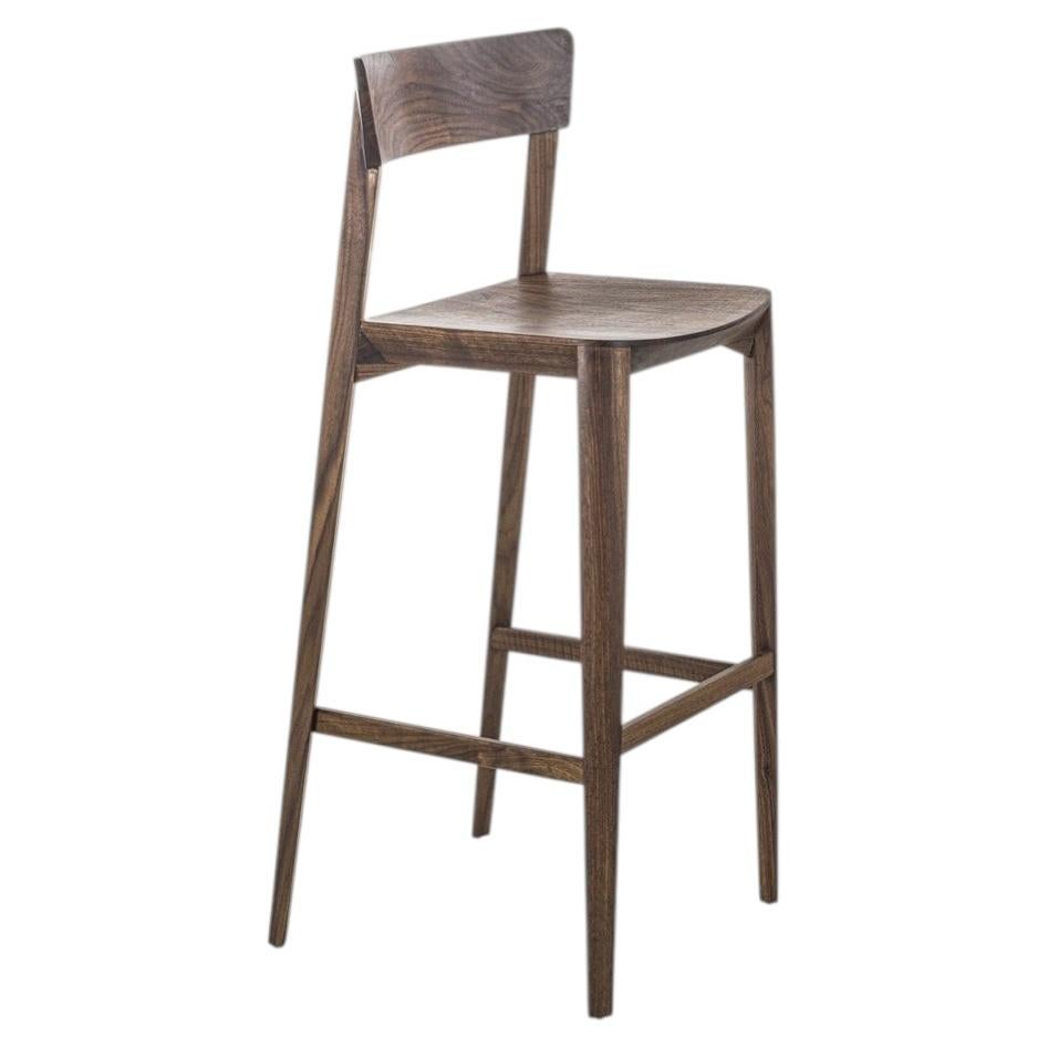 Riva 1920 Mia Bar Stool – Walnut Bar Stool by Authentic Design 96 cm 37.8 in