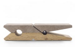 Riva 1920 MOLLETTA 100+6 – Sculptural Cedar Bench with Grey Leather Upholstery