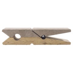 Riva 1920 MOLLETTA 100+6 – Sculptural Cedar Bench with Grey Leather Upholstery