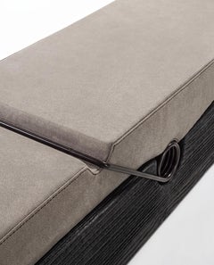 Riva 1920 MOLLETTA 100+6 Sculptural Vulcano Cedar Bench Leather Upholstery 190cm