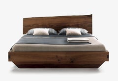 Riva 1920 Natura 6 Bed, Solid Walnut Wood, Handcrafted Design W 190 cm 74.8 inch