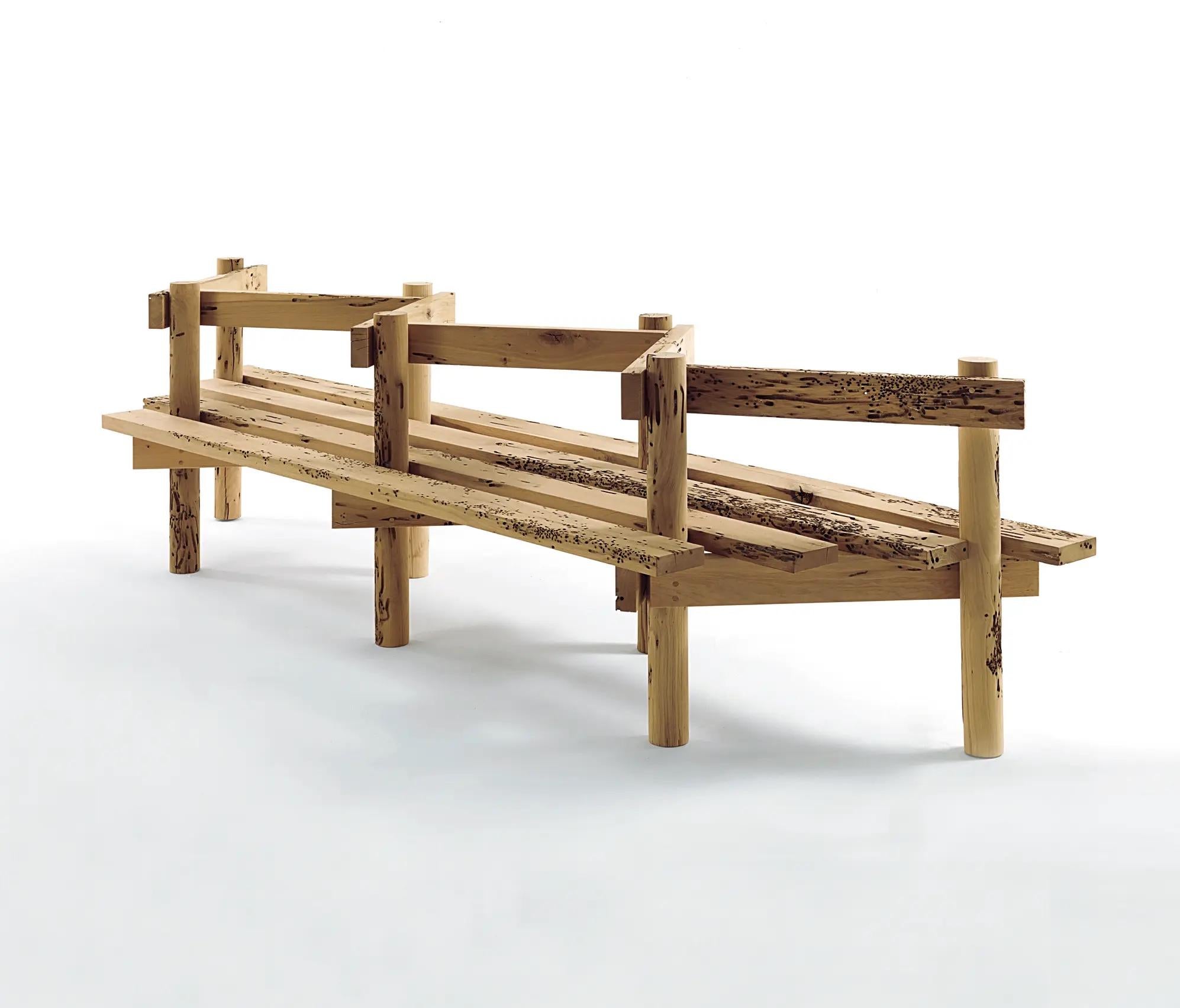 Italian Riva 1920 Palizzata Bench - Design by Michele De Lucchi, W 297 cm (116.9 in) For Sale