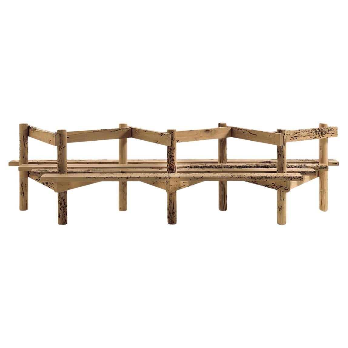Riva 1920 Palizzata Bench - Design by Michele De Lucchi, W 297 cm (116.9 in) For Sale
