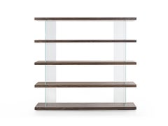 Riva 1920 PARENTESI – Modular Bookcase with Glass Uprights by CarlesiTonelli
