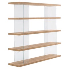 Riva 1920 PARENTESI – Modular Bookcase with Glass Uprights by CarlesiTonelli Oak