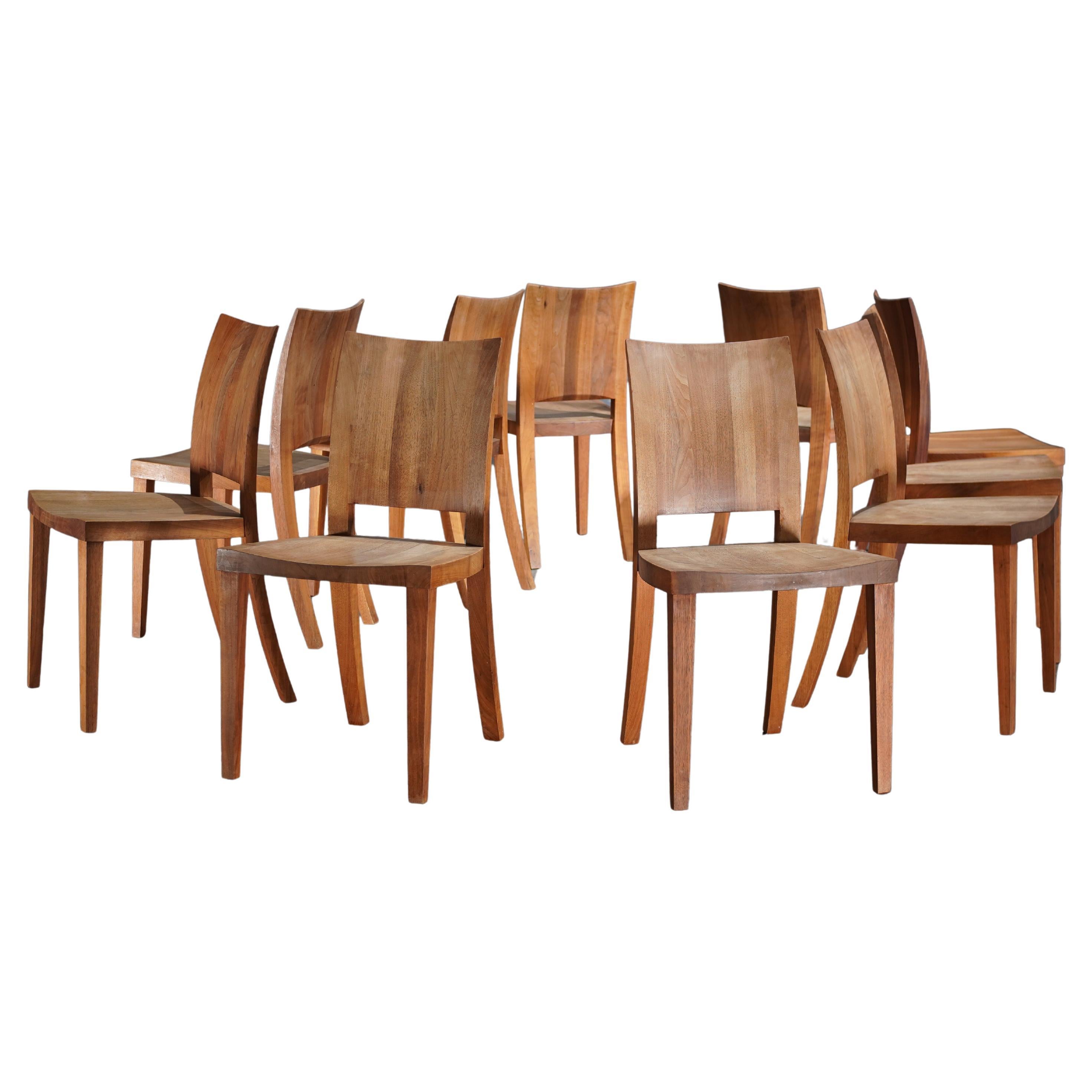Riva 1920 Pimpinella Walnut Chairs by Riccardo Arbizzoni, Set of Ten