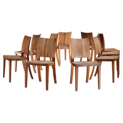 Riva 1920 Pimpinella-Stühle aus Nussbaumholz von Riccardo Arbizzoni, Zehnteilig, Set aus zehn Stühlen