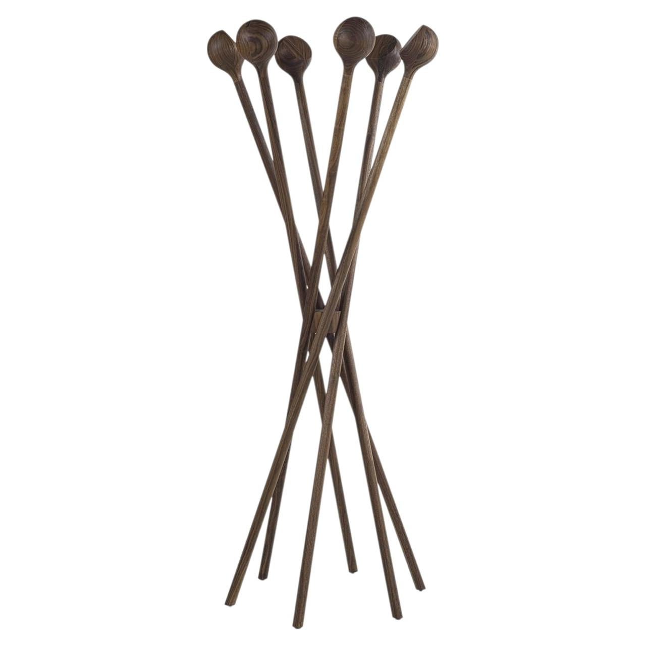 Riva 1920 PIN – Solid Walnut Coat Stand by Authentic Design For Sale
