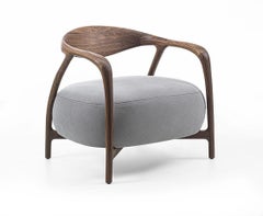 Riva 1920 PLEIADI – Walnut Armchair with Leather Seat by Carlesi Tonelli