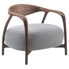 Riva 1920 PLEIADI – Walnut Armchair with Leather Seat by Carlesi Tonelli