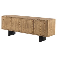Riva 1920 Sideboard, Solid Wood with Rhombus Legs and Seamless Push-Pull Facade