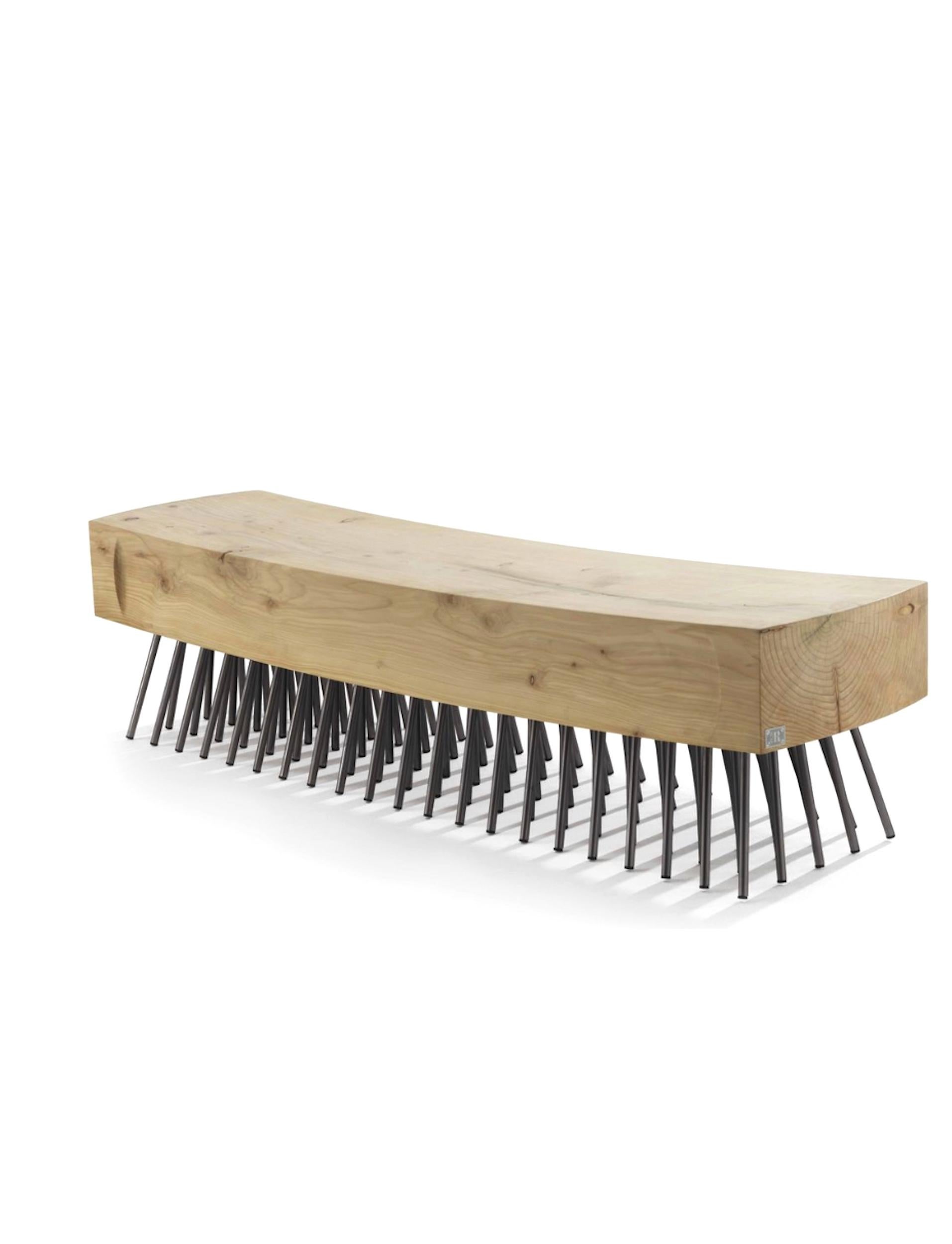 Riva 1920 Spazzola Bench – Design by Fabio Lo Jacono, W 180 cm (70.9 in) In condizioni Nuovo in vendita a Alcamo, IT