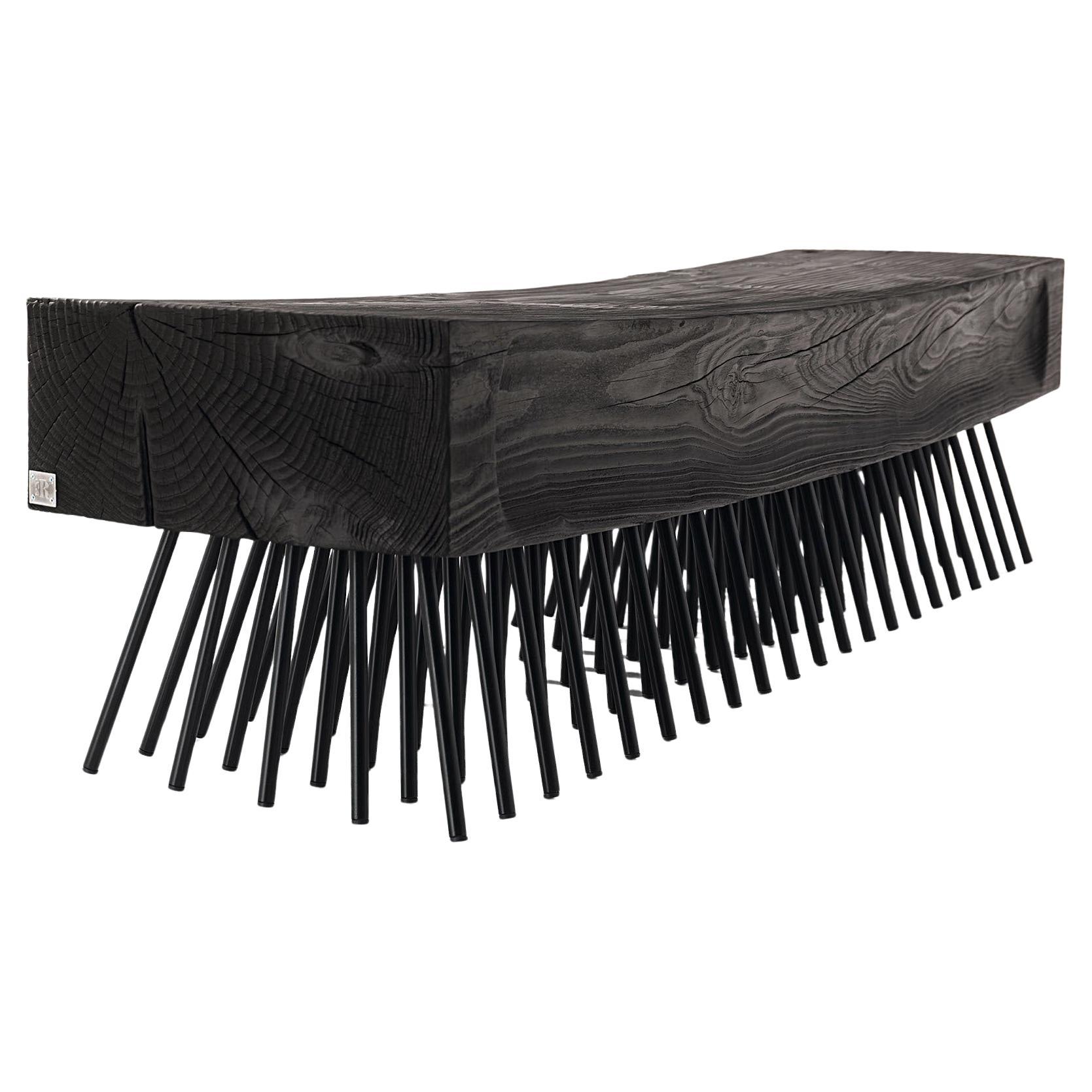 Riva 1920 Spazzola Bench design by Fabio Lo Jacono, W 180 cm (70.9 in) - Vulcano in vendita