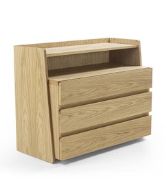 Riva 1920 Urca Night Dresser Oak 3-Drawer Dresser - Ronald Sasson W 100cm 39.4in