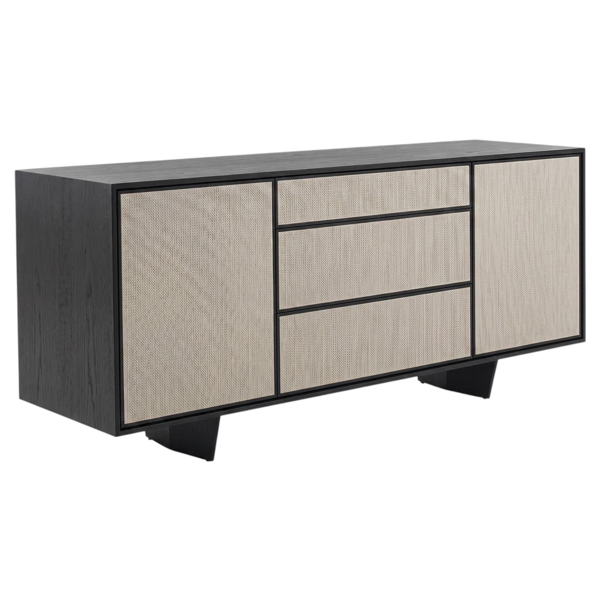 Riva 1920 VELA Sideboard 100+6 Sideboard with Woven Leather by Authentic Design For Sale