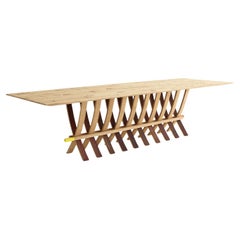 Riva 1920 Wine Table by Carlo Colombo in Solid Oak & Barrel Staves W 260cm 102.4