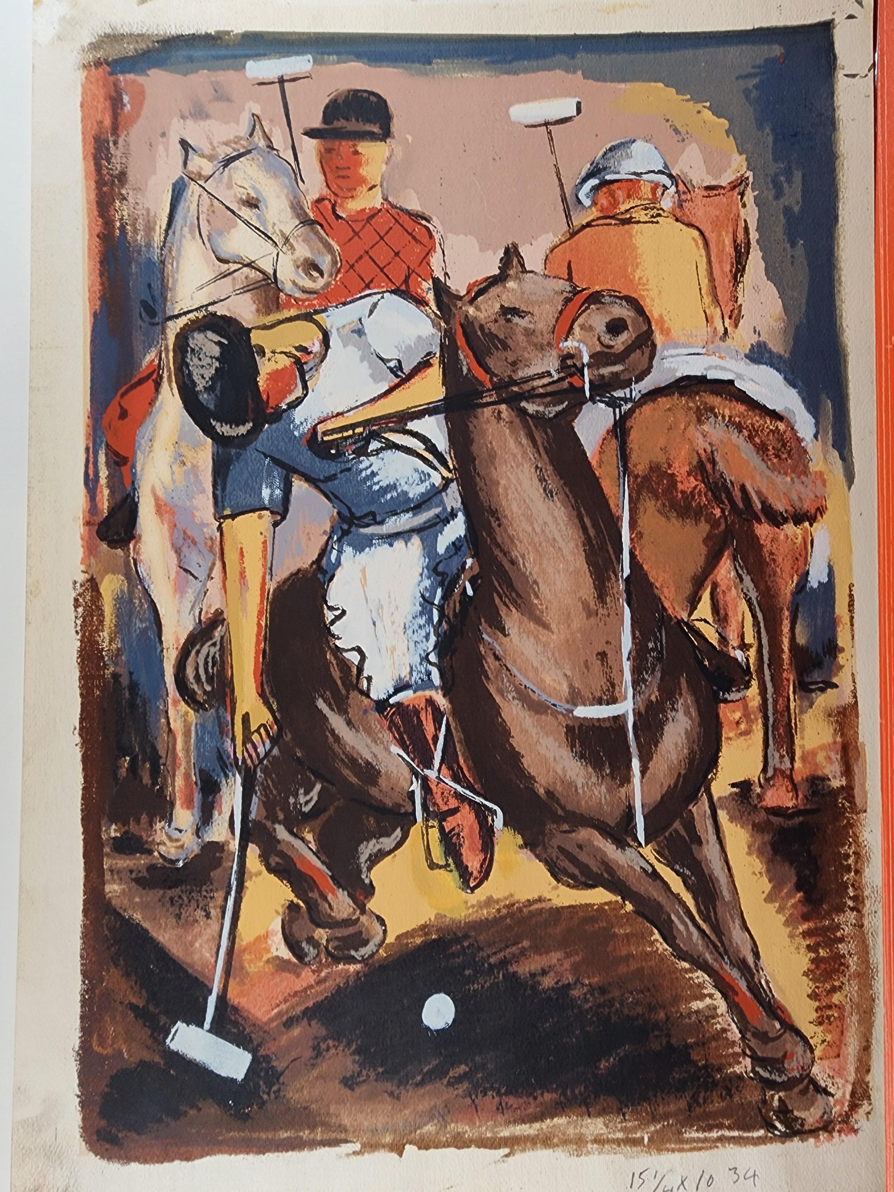 Polo Spieler (Amerikanischer Realismus), Print, von Riva Helfond
