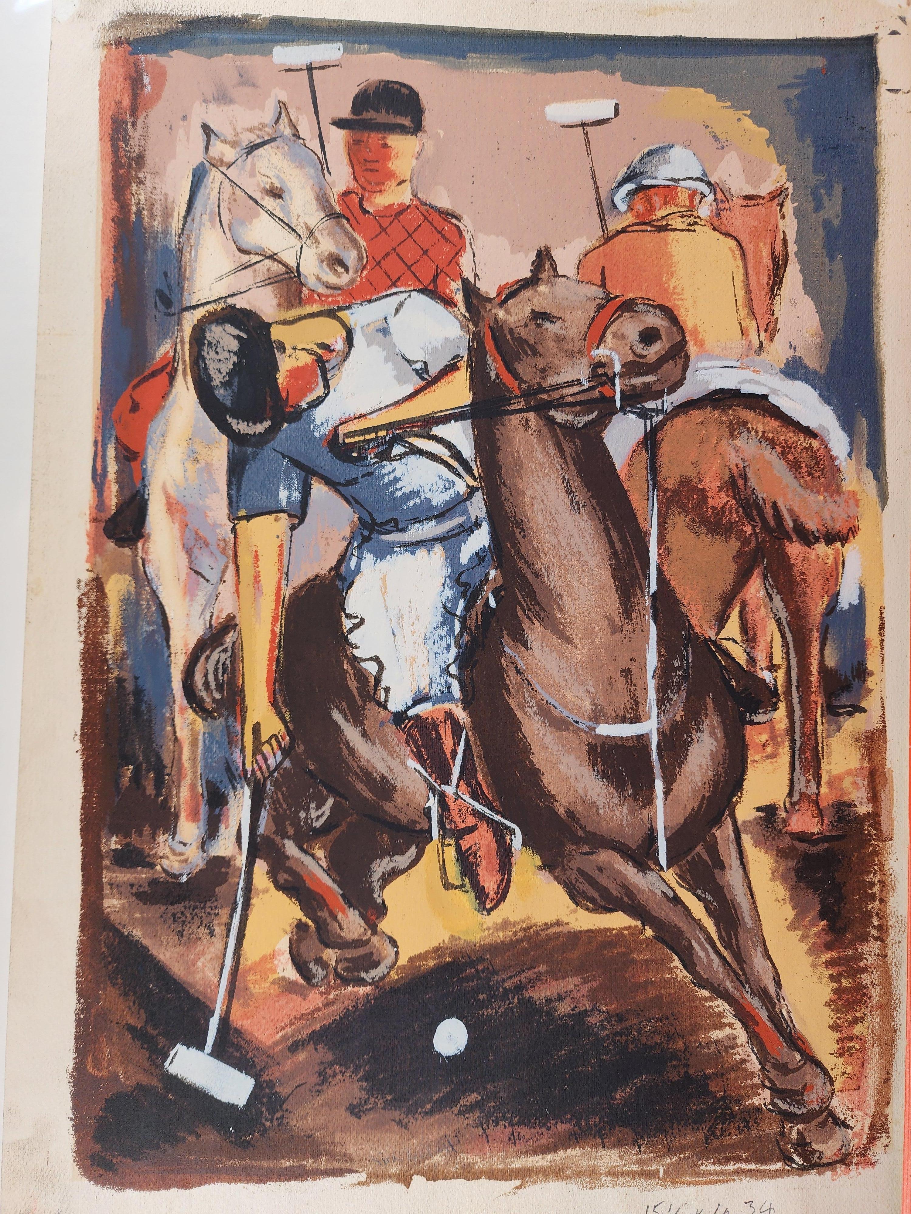 Polo Players - Print by Riva Helfond