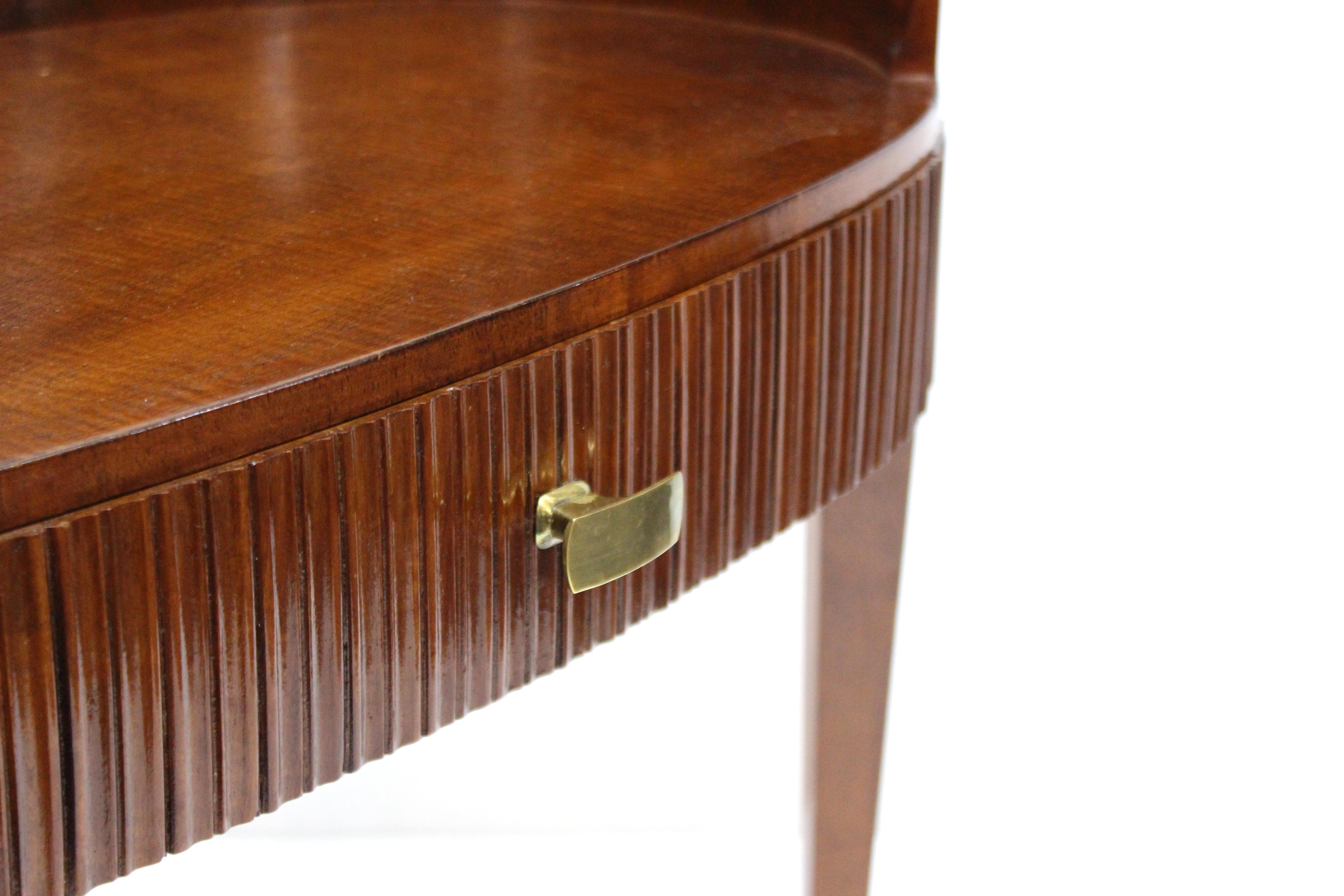 Riva Mobili D'Arte Italian Modernist Carved Wood Tripod Side or End-tables 2