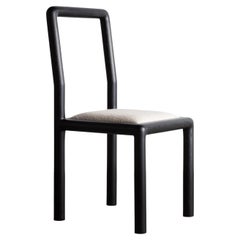 Rival Dining Chair Ebonized Oak with Natural Bouclé Upholstery 