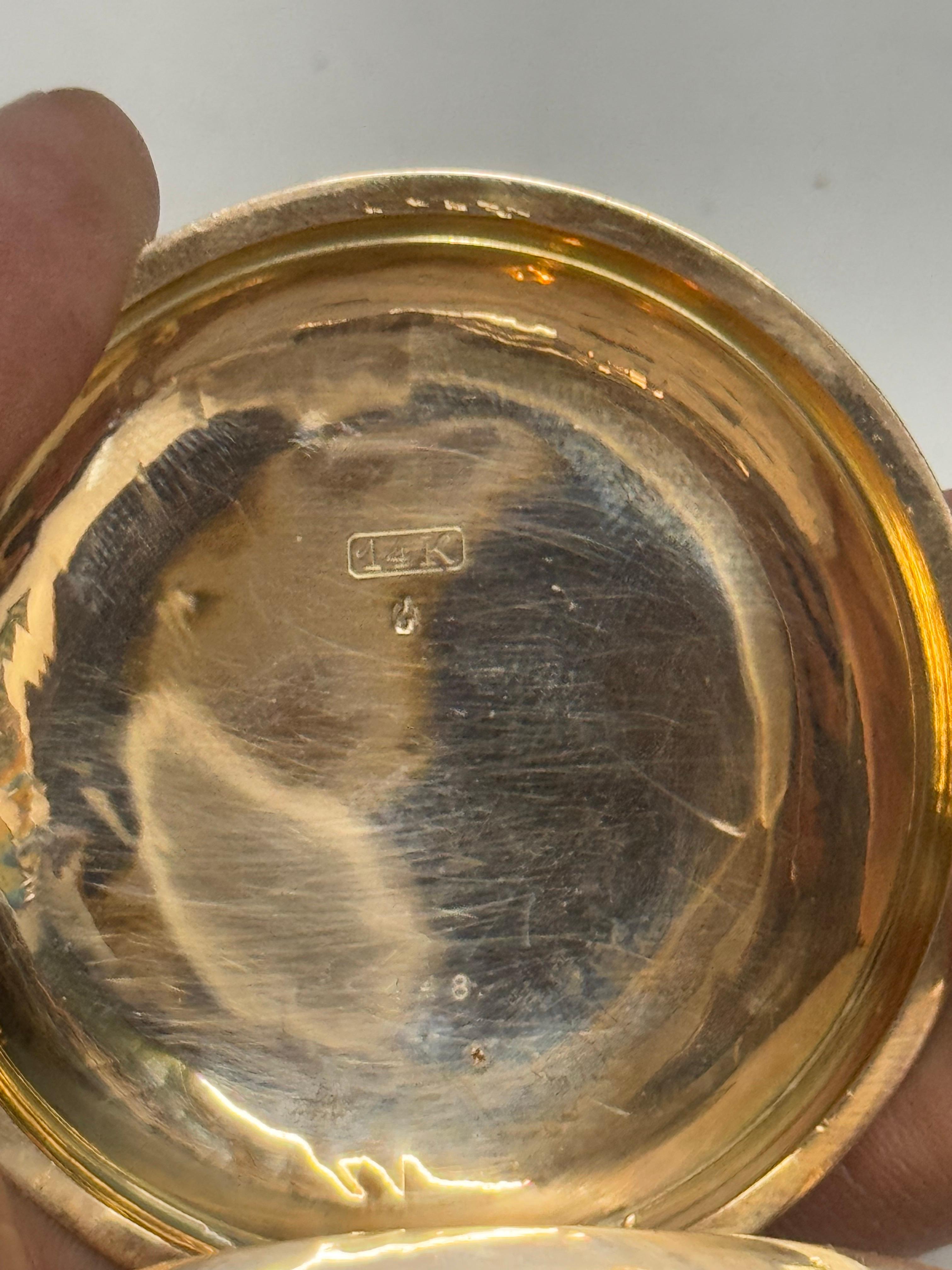 RIVAL FULL CALENDAR ANTIQUE Pocket Watch MOON PHASE 1/4 REPEATER SOLID GOLD12.5K 2