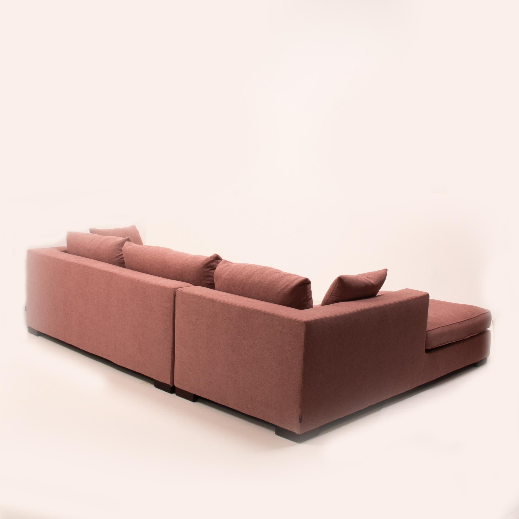 dusky pink corner sofa