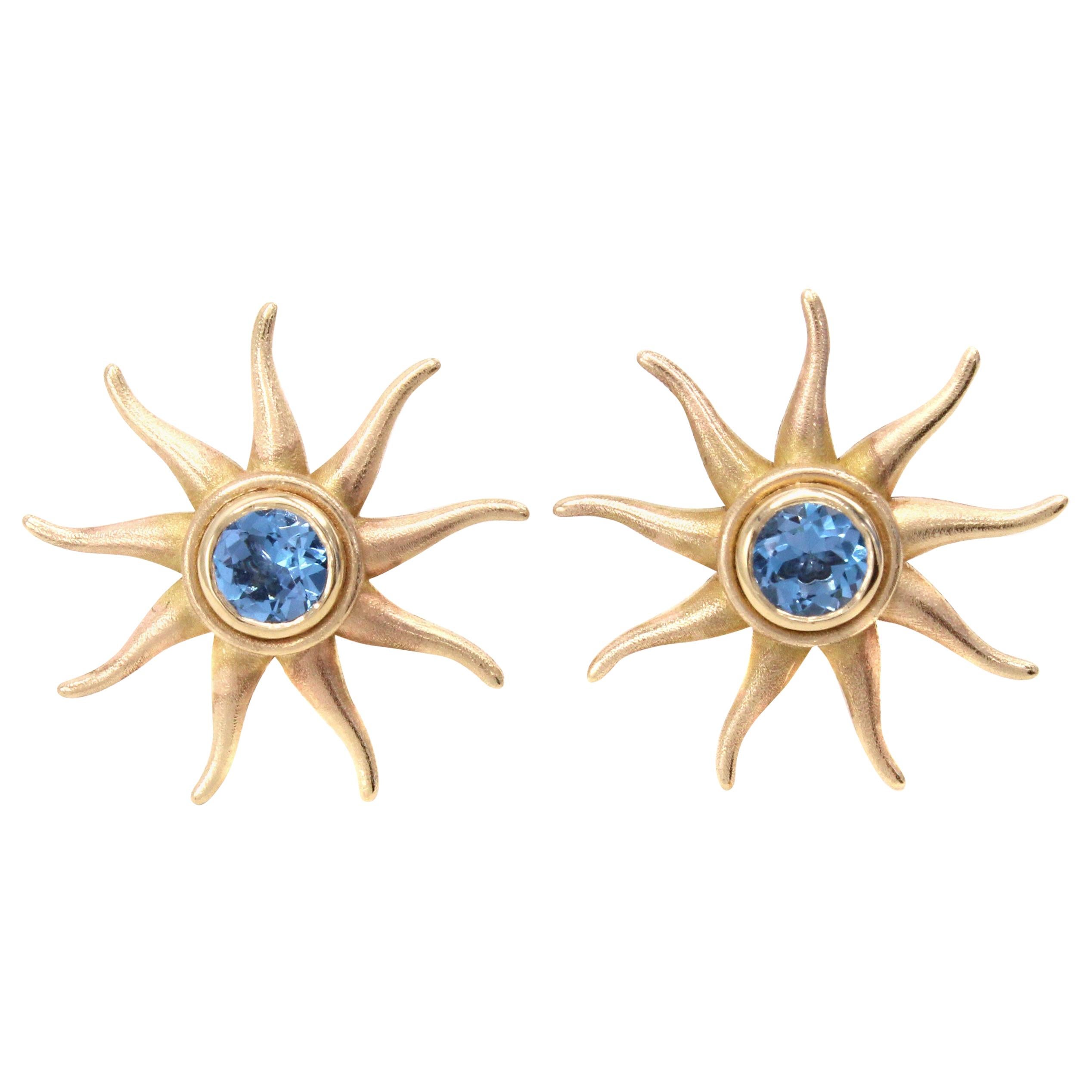 Our unique sunburst earrings are an exciting addition to the line of Rive Gauche Jewelry original designs, offering a new and exciting versatility. These wearable sunbursts are fun and elegant and provide the perfect balance between bold and