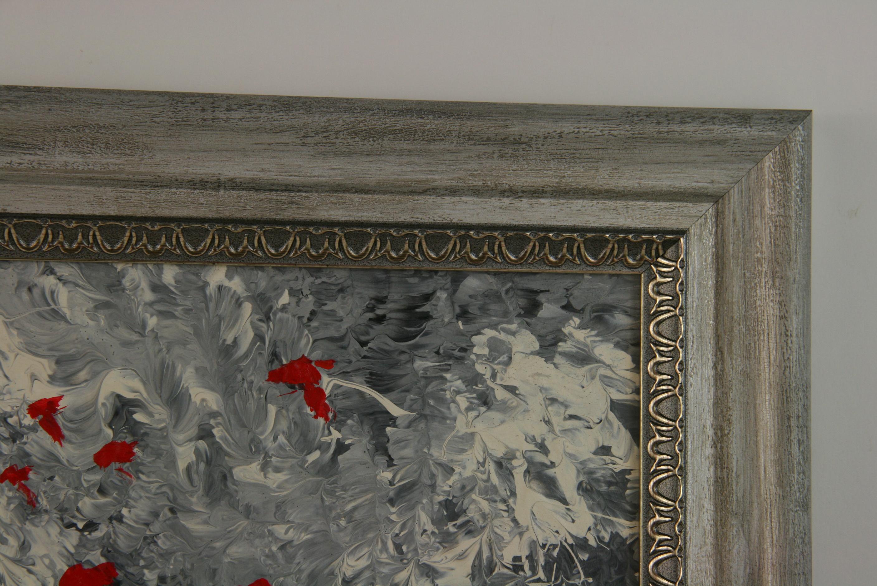 Campi di papaveri francesi  Modernista  Pittura a olio impressionista - Landscape Painting Grigio di Rivelli