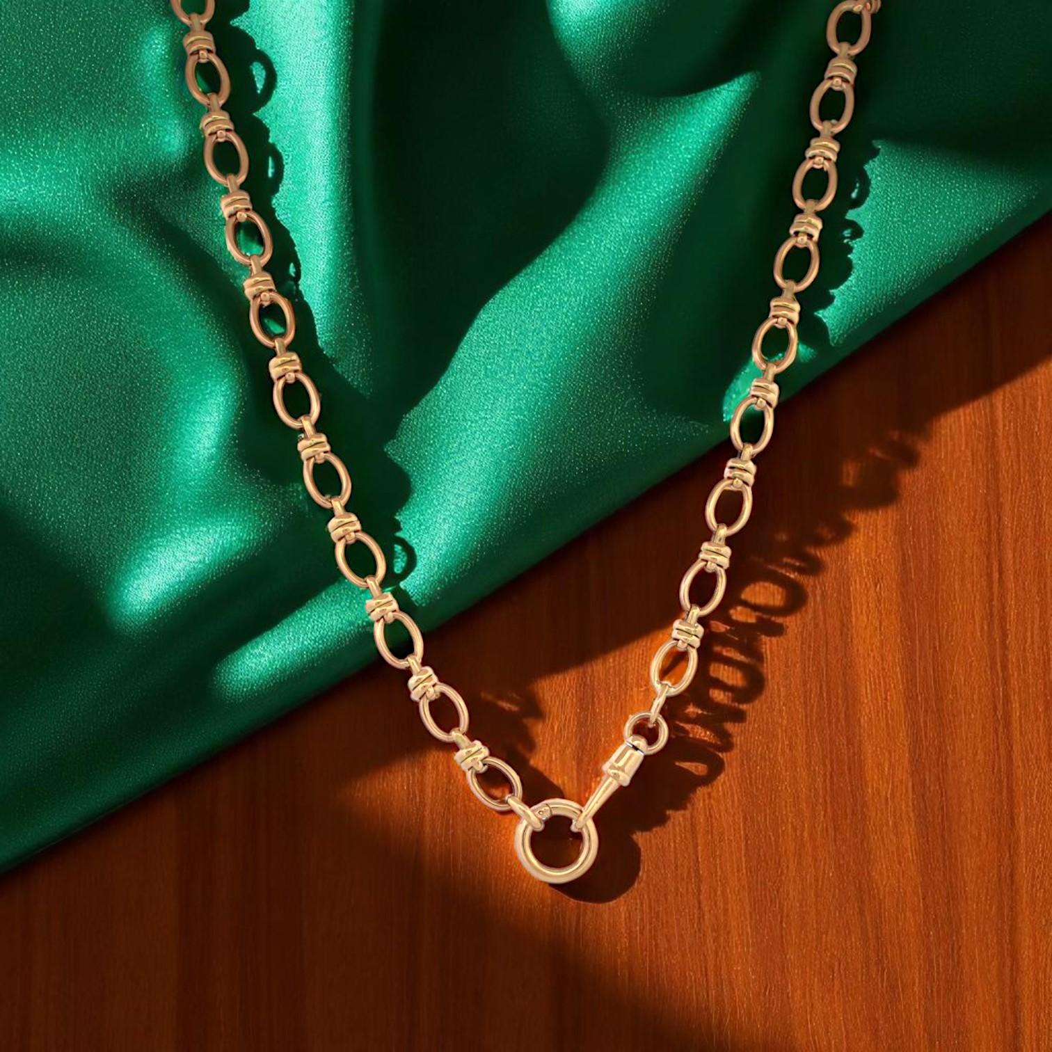 Flowing with strength and effortless grace, the River Chain by Mountain Song Jeweler is designed to be both bold and beautiful. Crafted in glowing 14k yellow gold, this 18-inch necklace features large oval links that command attention — classic with