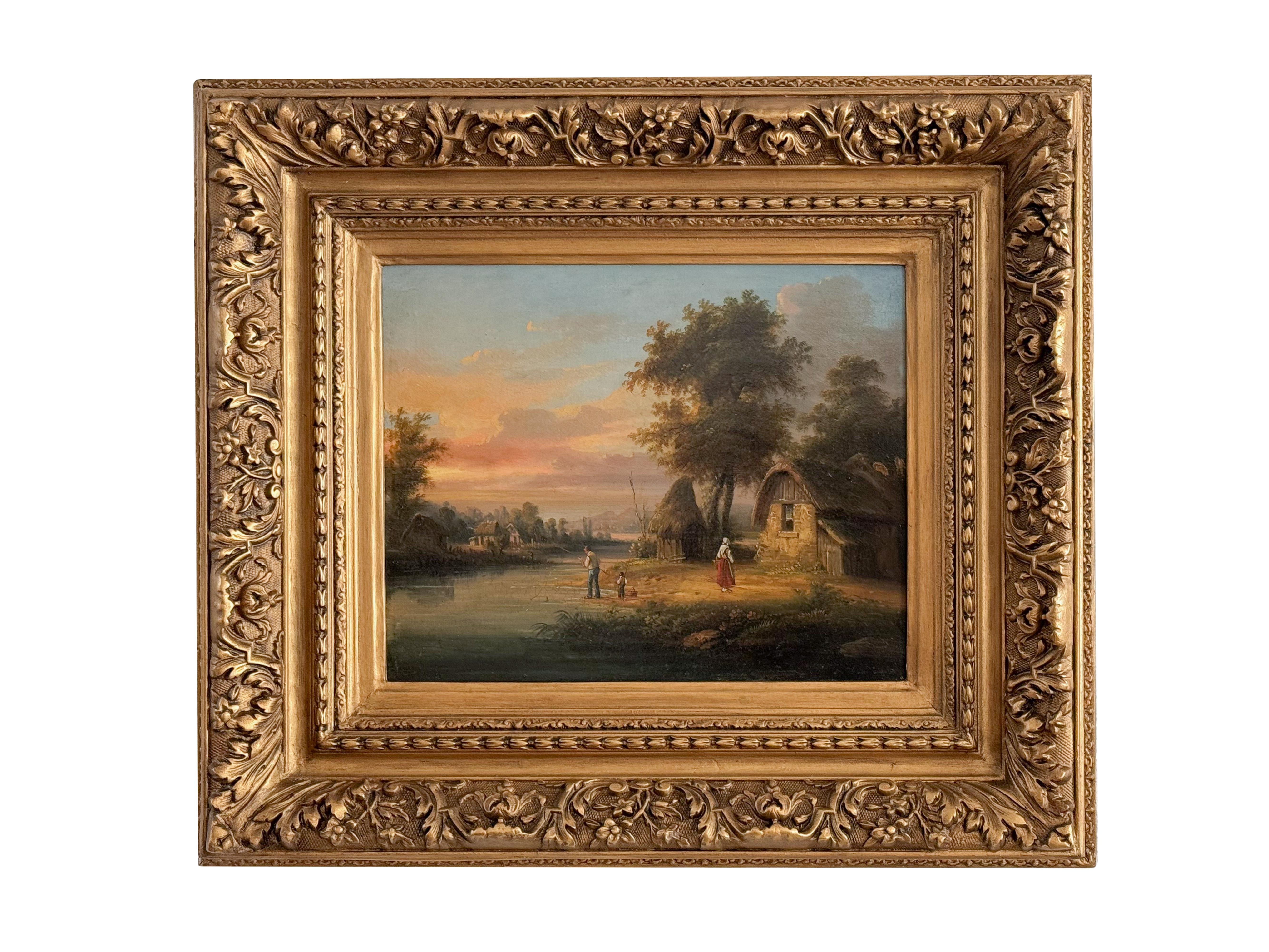 Flusslandschaft, Henri Desfontaines, 19. Jahrhundert (Französisch) im Angebot