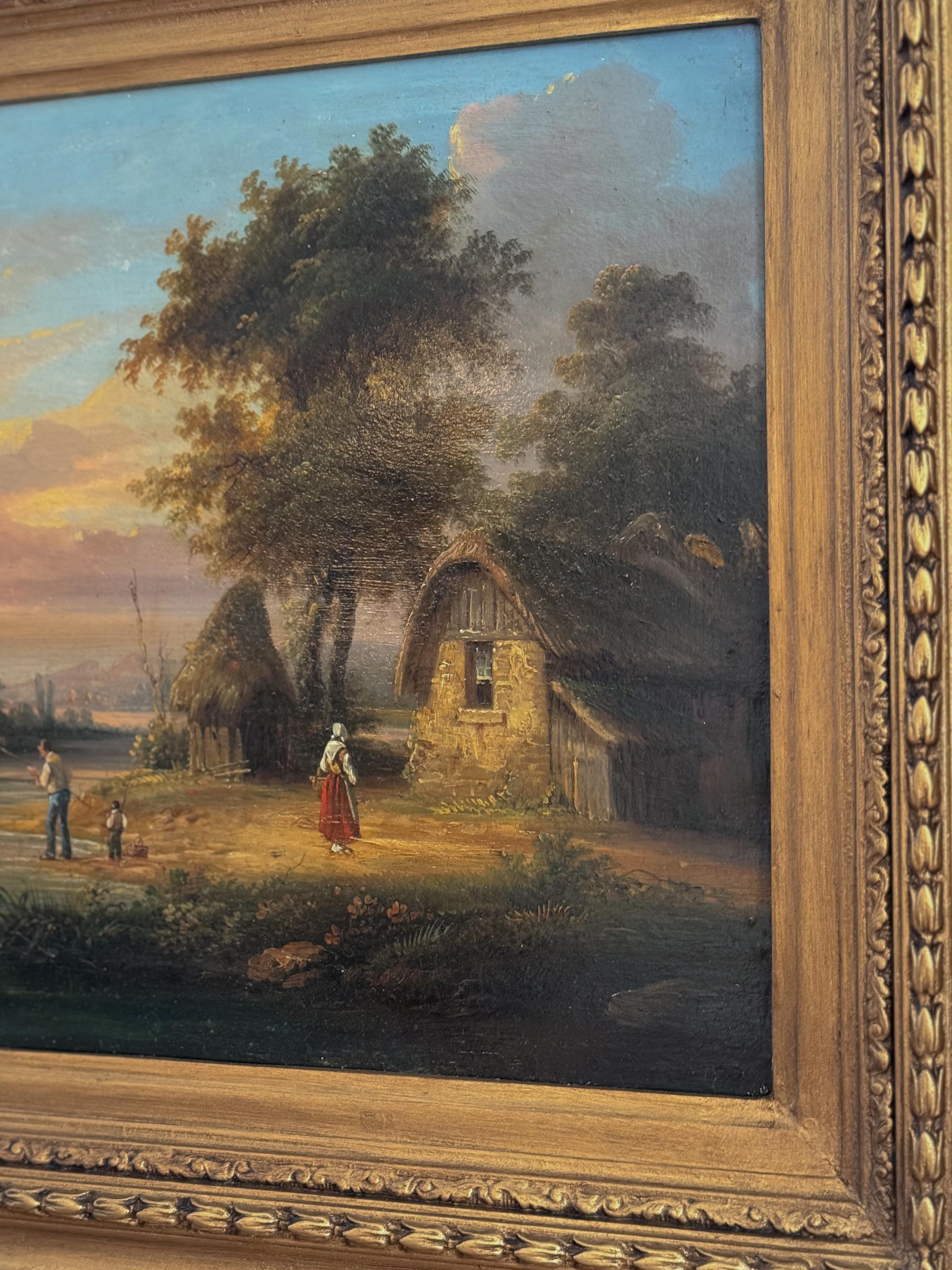 Flusslandschaft, Henri Desfontaines, 19. Jahrhundert im Zustand „Gut“ im Angebot in Lisbon, PT