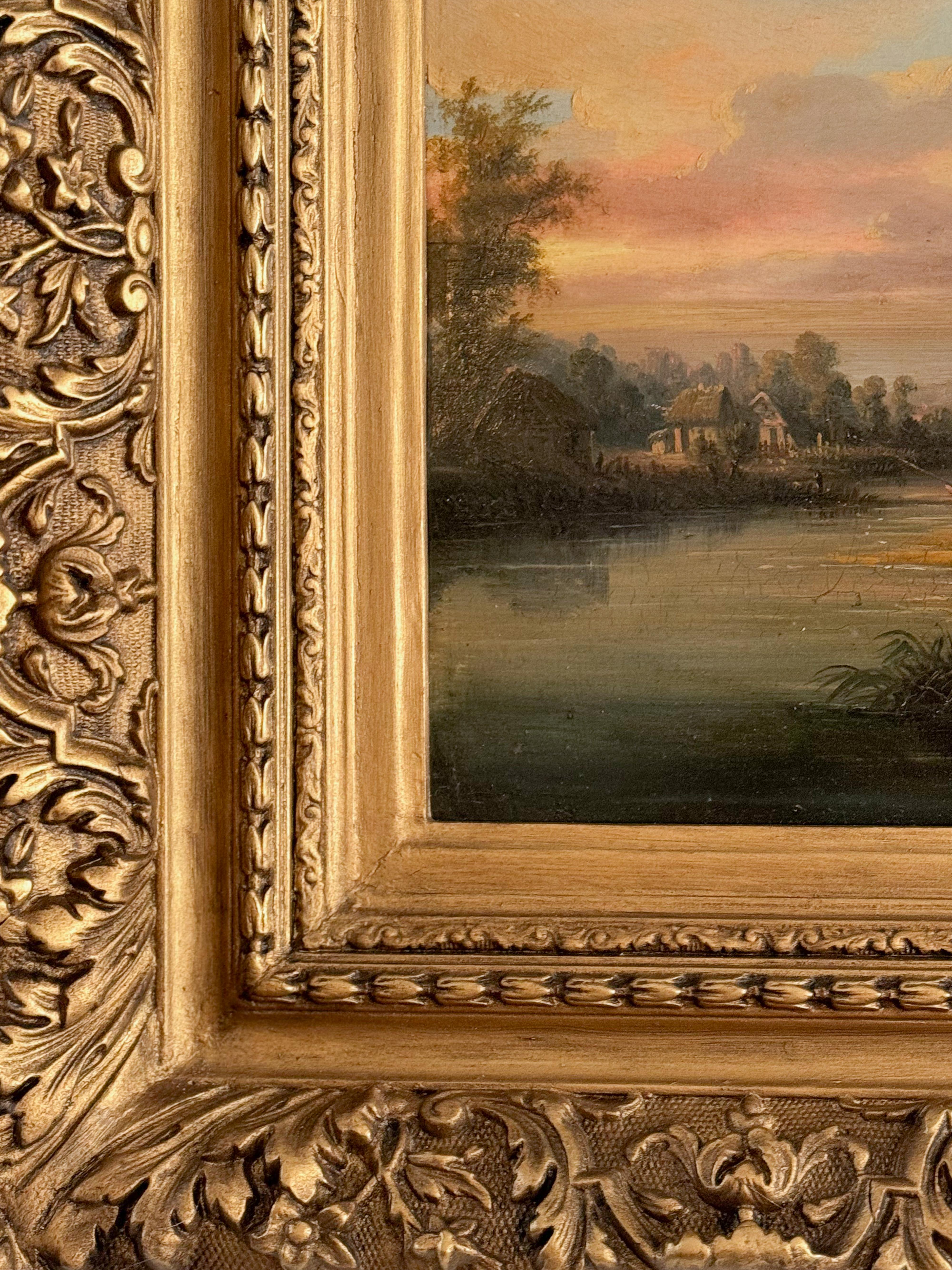 Flusslandschaft, Henri Desfontaines, 19. Jahrhundert im Angebot 1