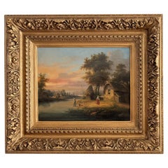 River Landscape, Henri Desfontaines, 19th Century