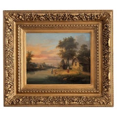 Flusslandschaft, Henri Desfontaines, 19. Jahrhundert