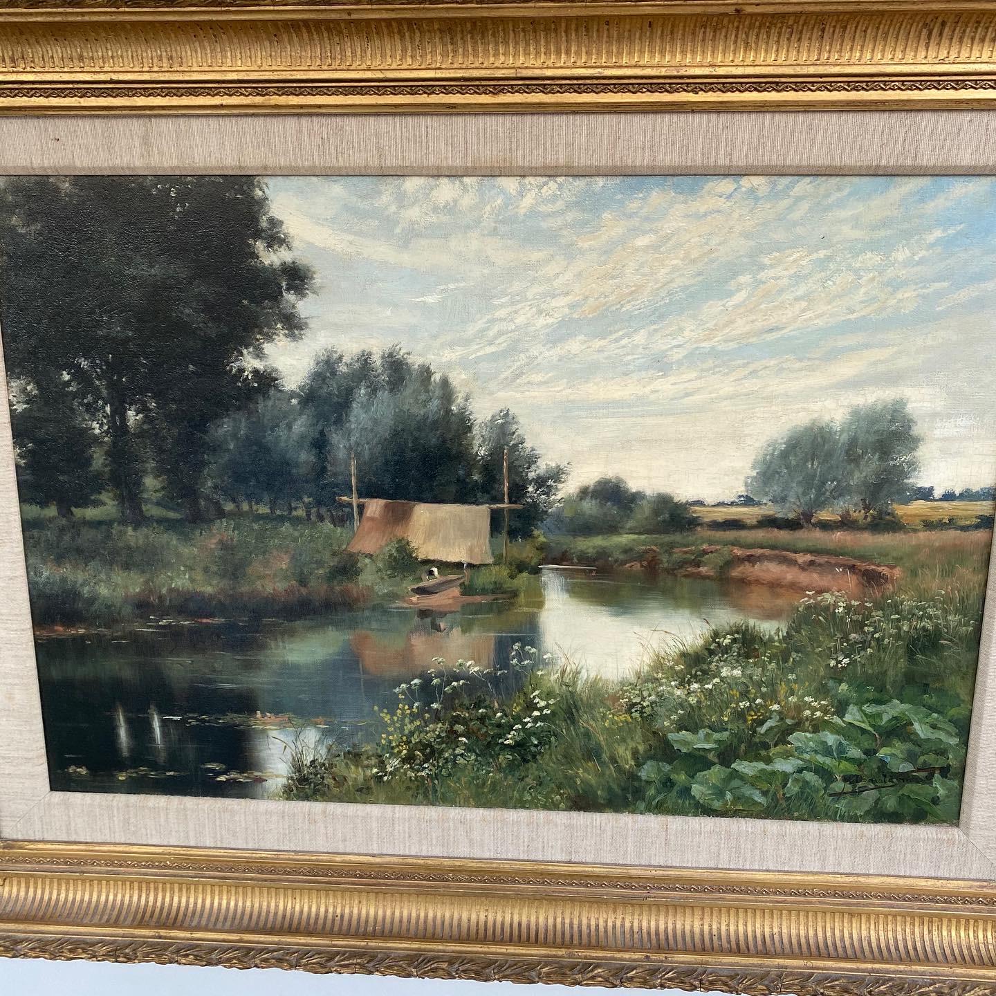 English River Landscape Oil Painting by Helen Donald-Smith For Sale